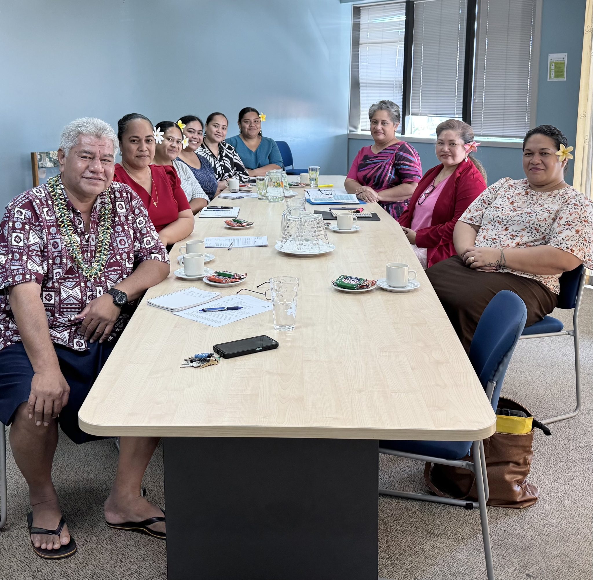 Officials from MCIL and the Tautai Program at the handover of a Technical Assistant to support the review of the Trade, Commerce and Industry Act 1990.