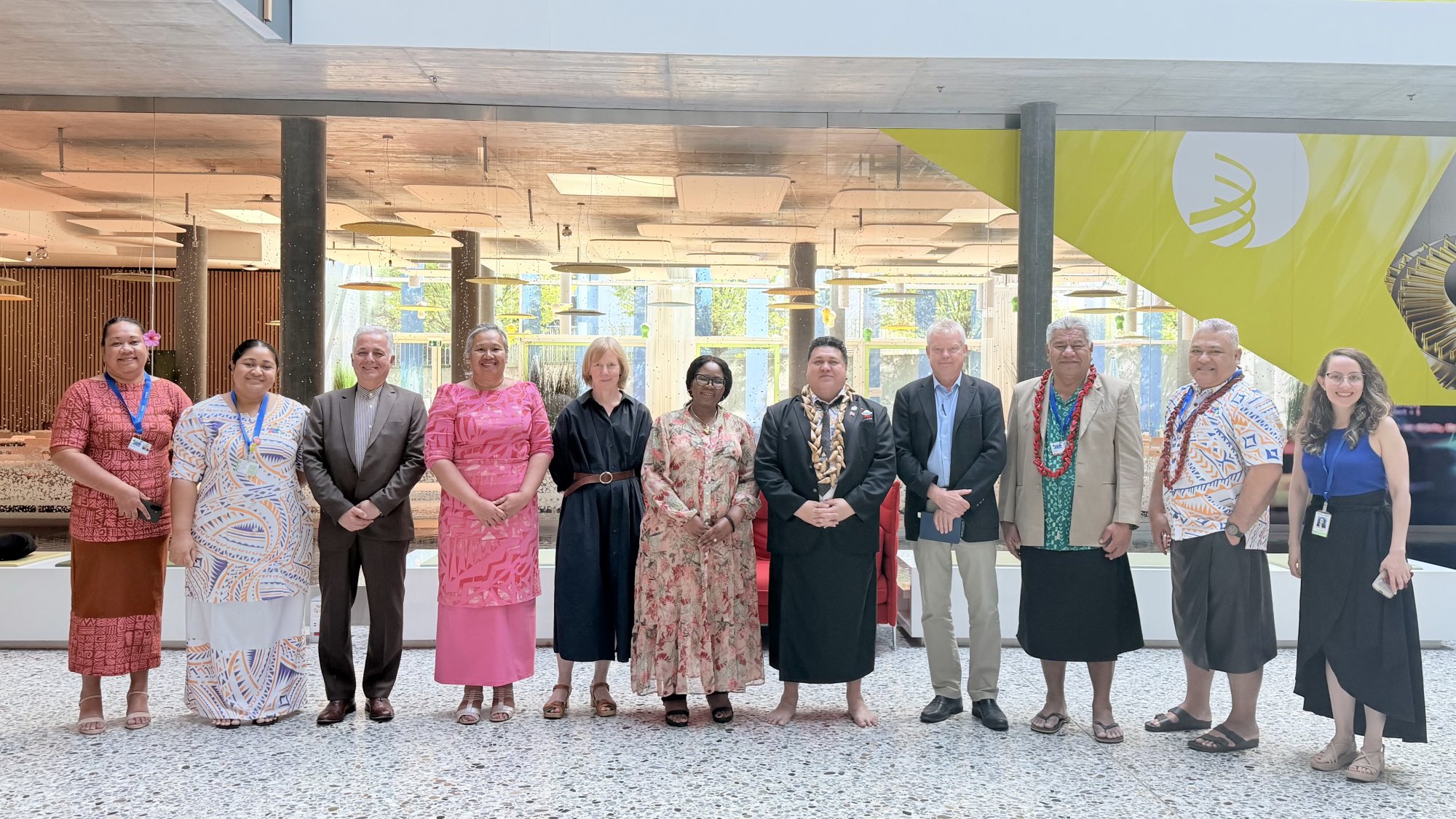The Samoa delegation with WIPO officials at the World Intellectual Property Organization headquarters in Geneva